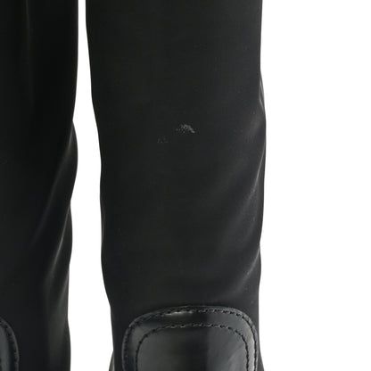 Prada Spazzolato Rois Re-Nylon Metal Triangle Logo Monolith Pouch Pocket 55mm Tall Boots 37 Black 8 of 8