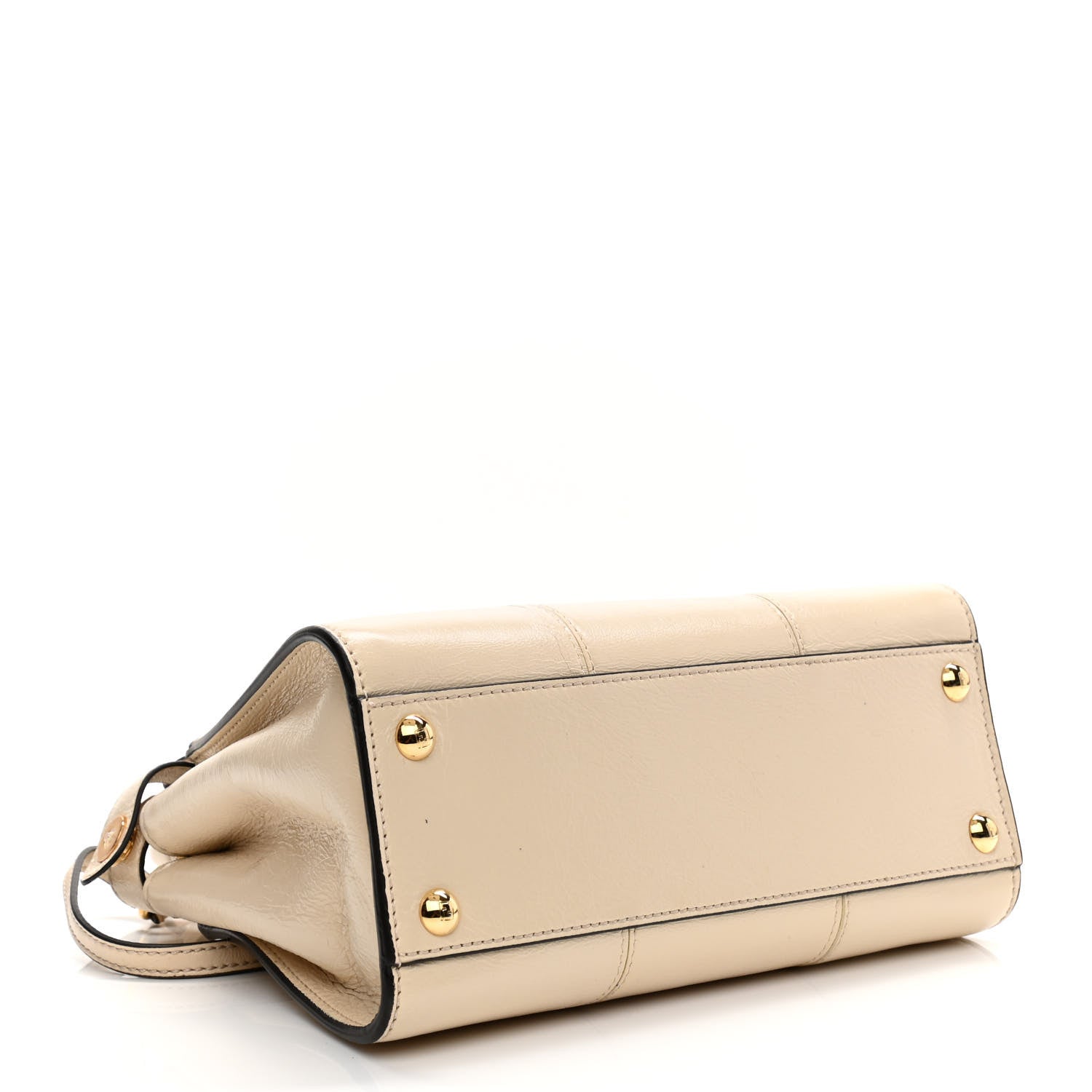 Fendi Agnello Old Shine Mini Peekaboo Iconic Satchel Camelia 3 of 11