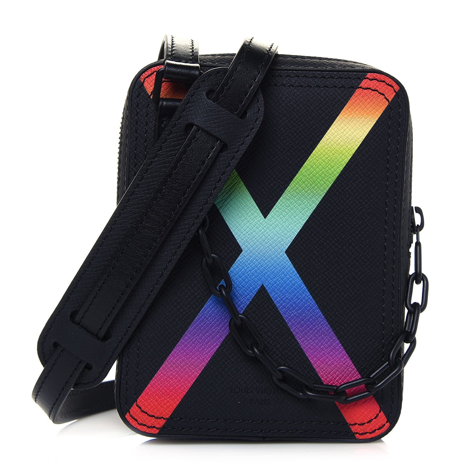 Louis Vuitton Taiga Rainbow Danube Messenger Black 1 of 12