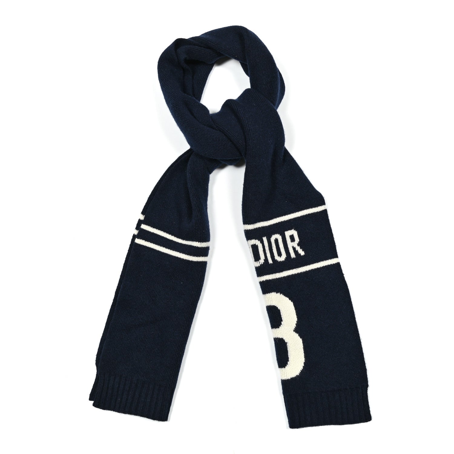 Christian Dior Wool Cashmere J'Adior Scarf Navy 1 of 3