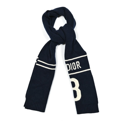Christian Dior Wool Cashmere J'Adior Scarf Navy 1 of 3