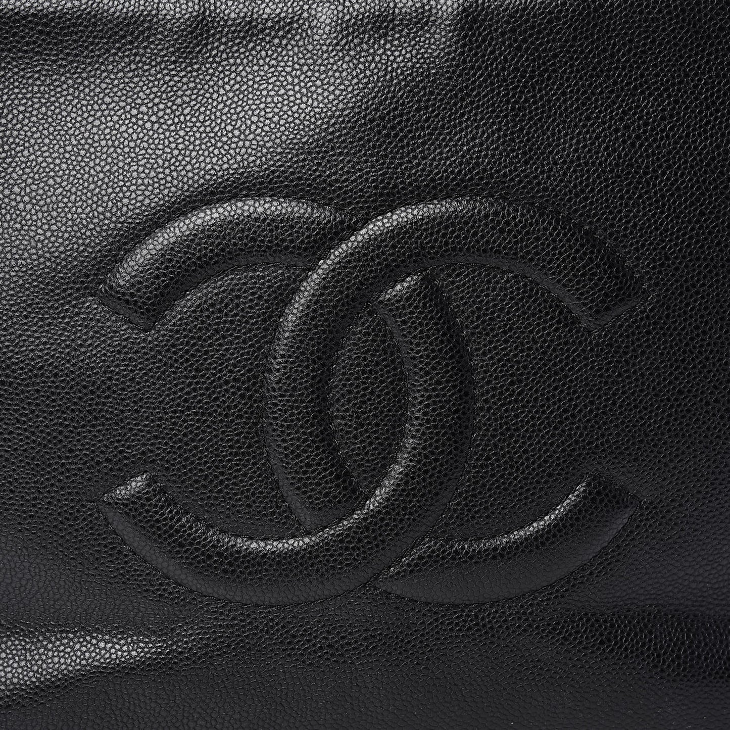 Soft Caviar Large Timeless CC Shopping Tote Black