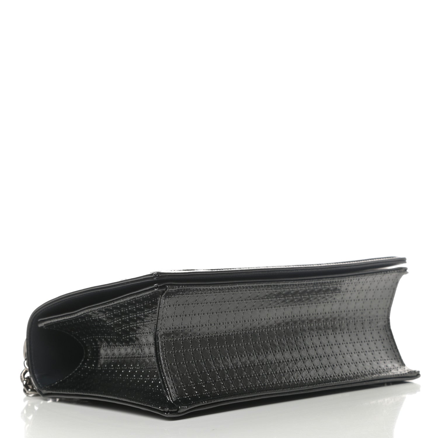 Christian Dior Metallic Patent Micro-Cannage Medium Diorama Flap Bag Onyx Black 4 of 11