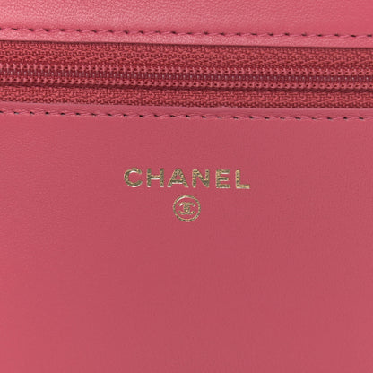 Chanel Lambskin Quilted Boy Wallet On Chain WOC Pink 6 of 12