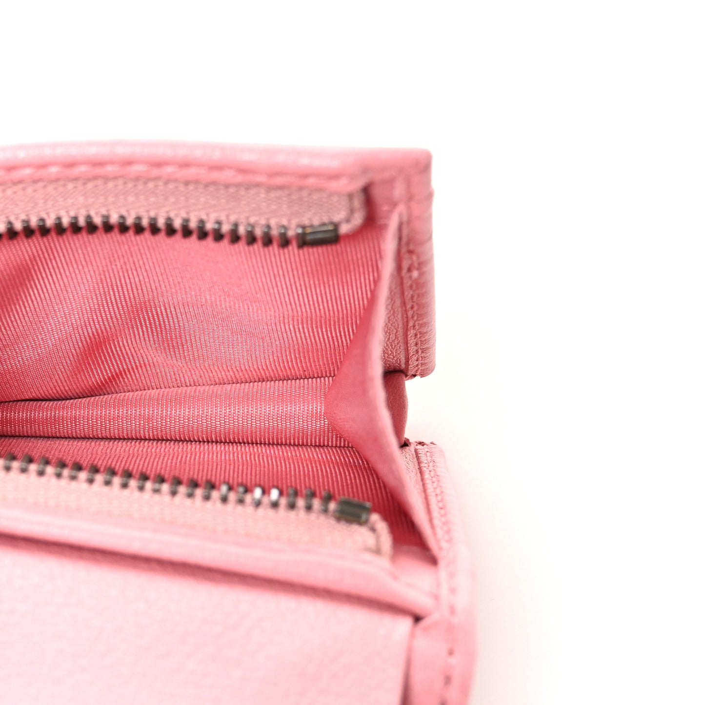 Wonka Grain Calfskin Diana Card Case Wallet Wild Rose