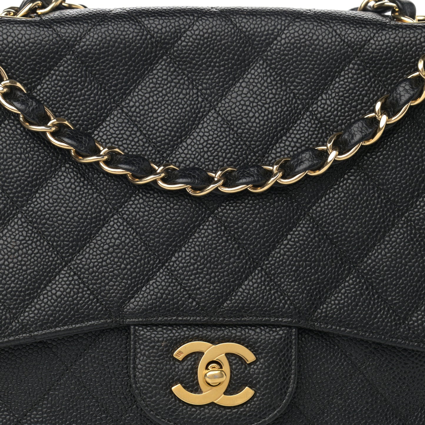 Caviar Quilted Jumbo Single Flap Black