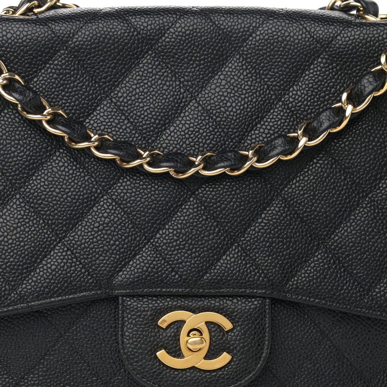 Chanel Caviar Quilted Jumbo Single Flap Black 7 of 14