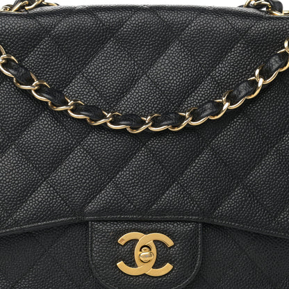 Chanel Caviar Quilted Jumbo Single Flap Black 7 of 14