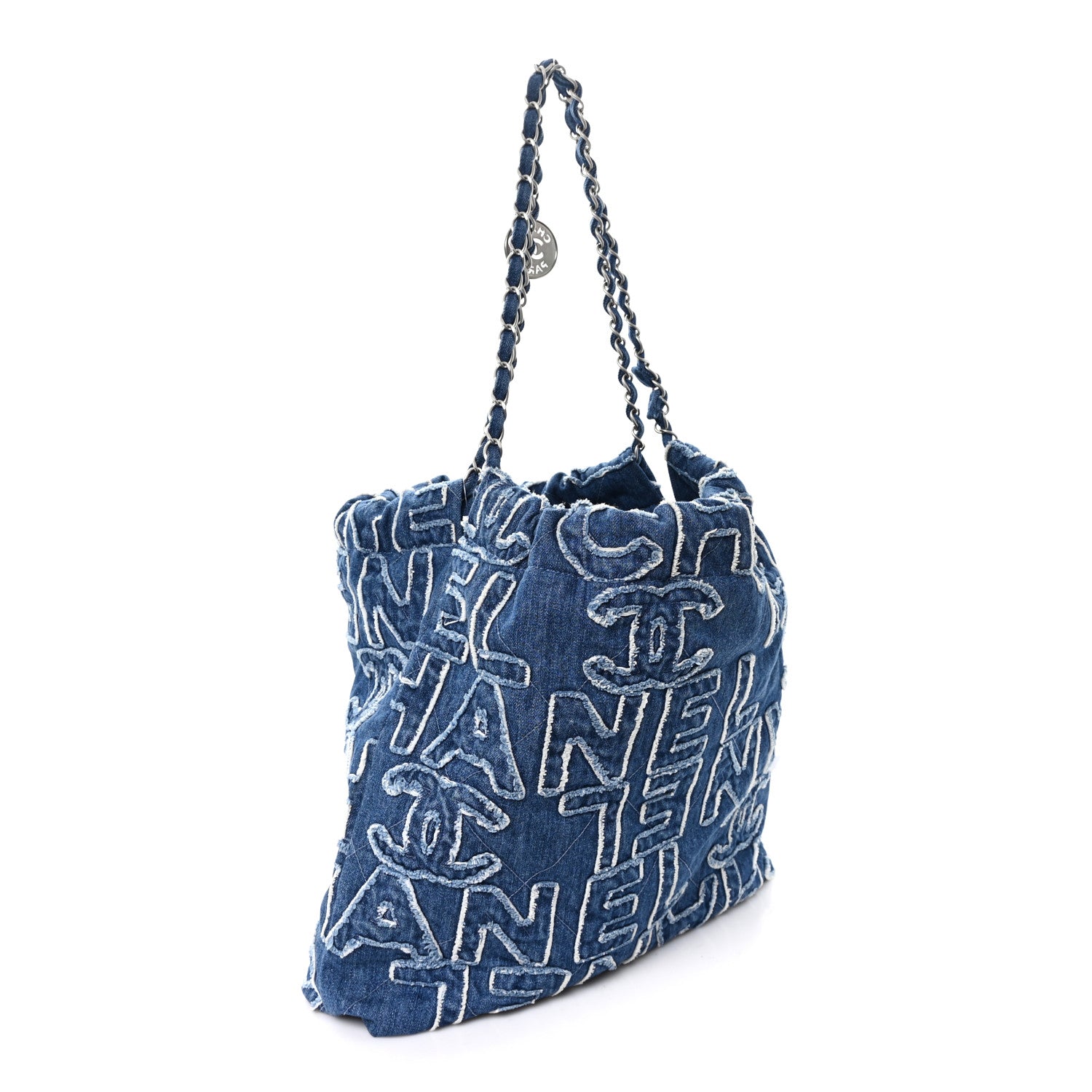 Chanel Denim Patchwork Logo Chanel 22 Blue 3 of 10