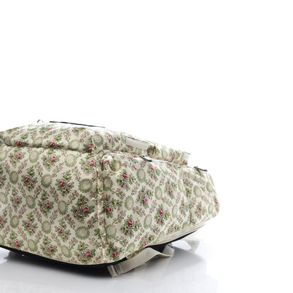 Gucci X MLB Satin Floral Print NY Yankees Patch Backpack Ivory Green 6 of 11