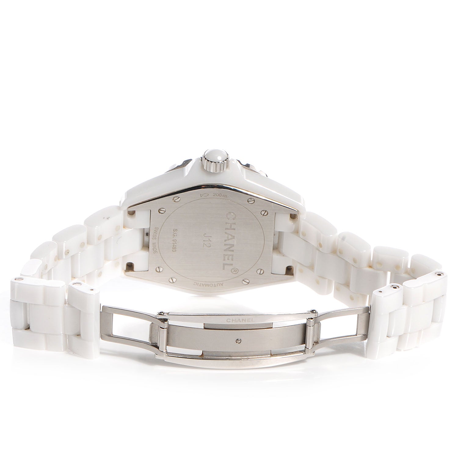 Chanel Stainless Steel Ceramic Diamond Pave Bezel 42mm J12 Automatic Watch White 3 of 6
