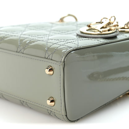 Christian Dior Patent Cannage Mini Lady Dior Grey Stone 10 of 10