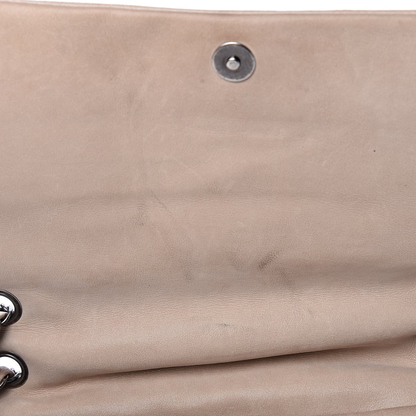 Iridescent Calfskin Glint Flap Beige