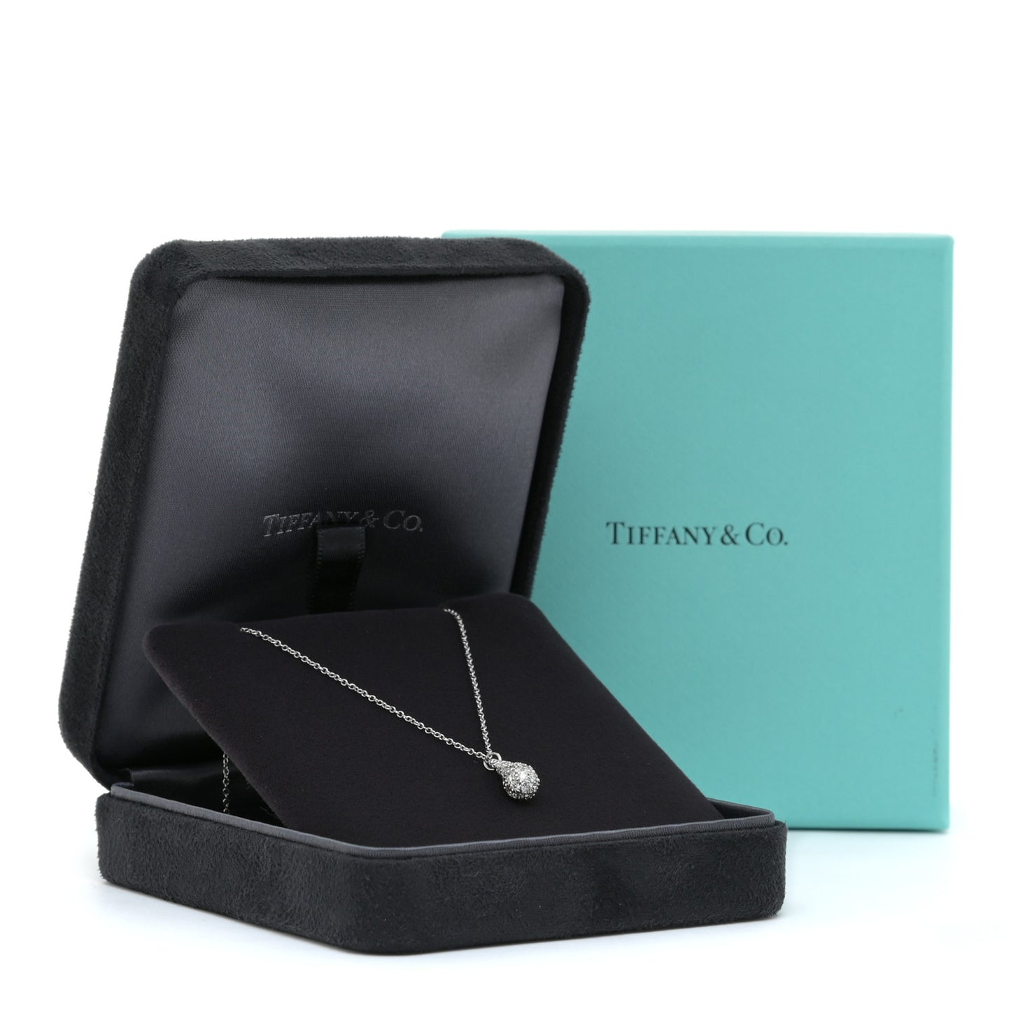 Platinum Diamond 6mm Elsa Peretti Teardrop Pendant Necklace