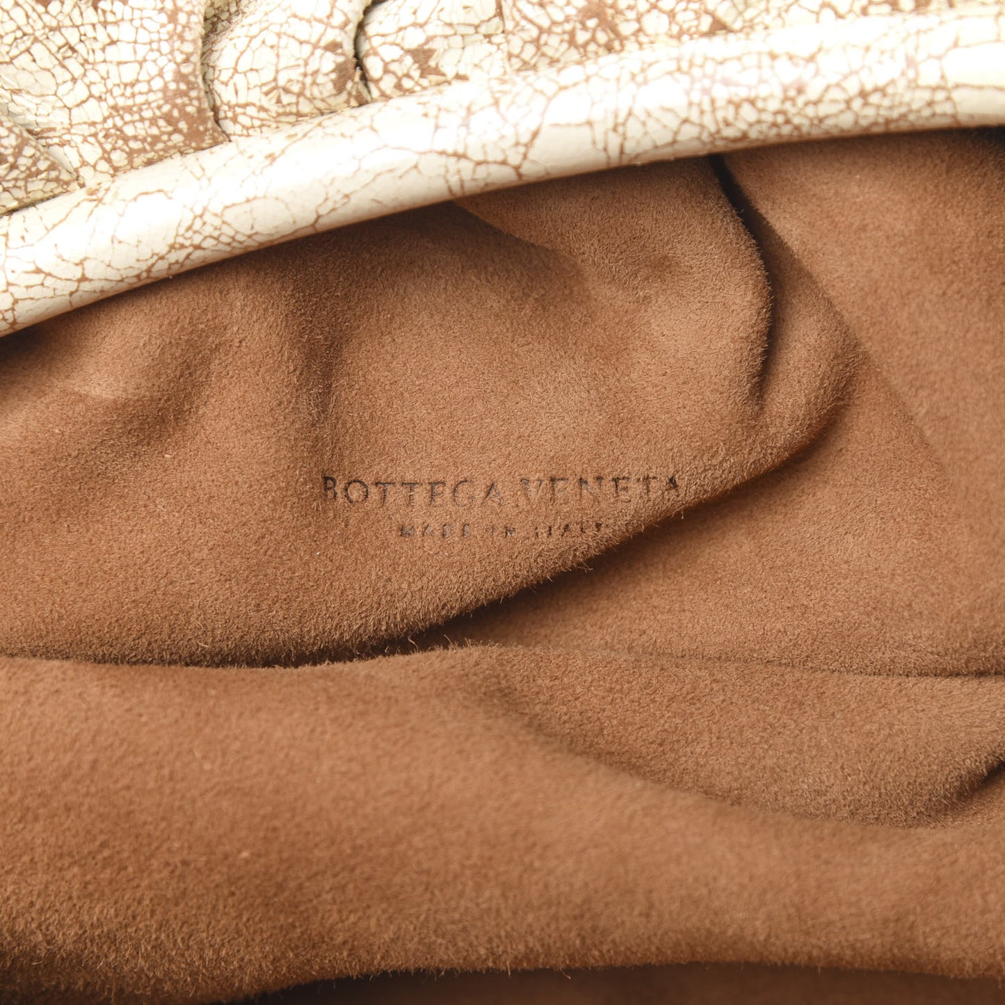 Crackled Calfskin The Pouch Oversized Clutch Zabaione
