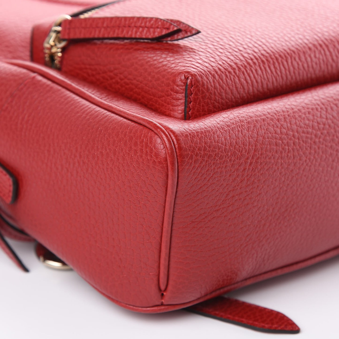 Pebbled Calfskin Soho Chain Backpack Hibiscus Red