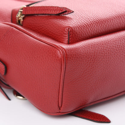Gucci Pebbled Calfskin Soho Chain Backpack Hibiscus Red 8 of 9