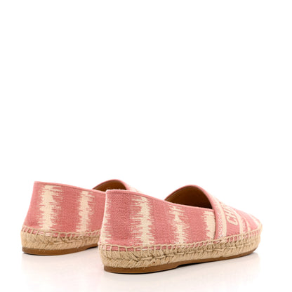 Christian Dior Cotton Embroidered D-Stripes Granville Espadrille 37 Deep Nude 4 of 10