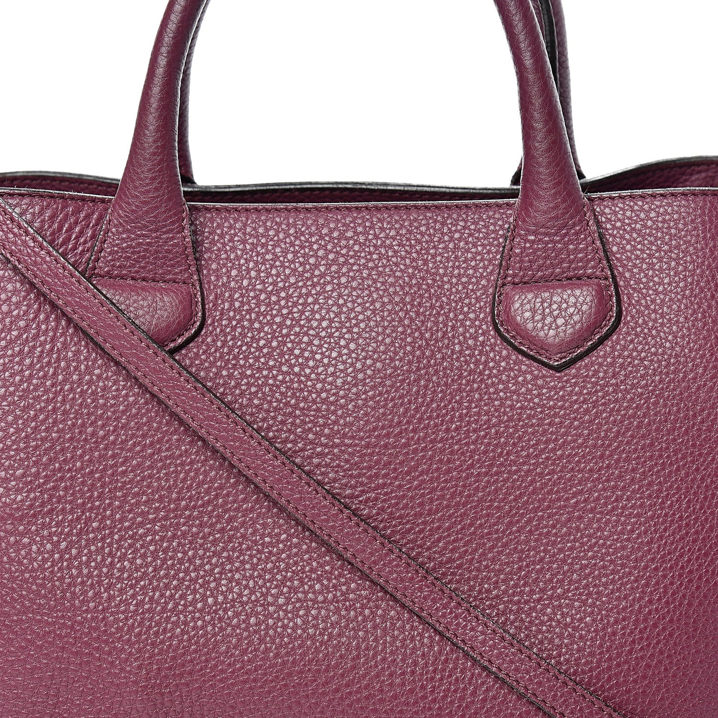 Derby Calfskin House Check Medium Banner Tote Dark Plum