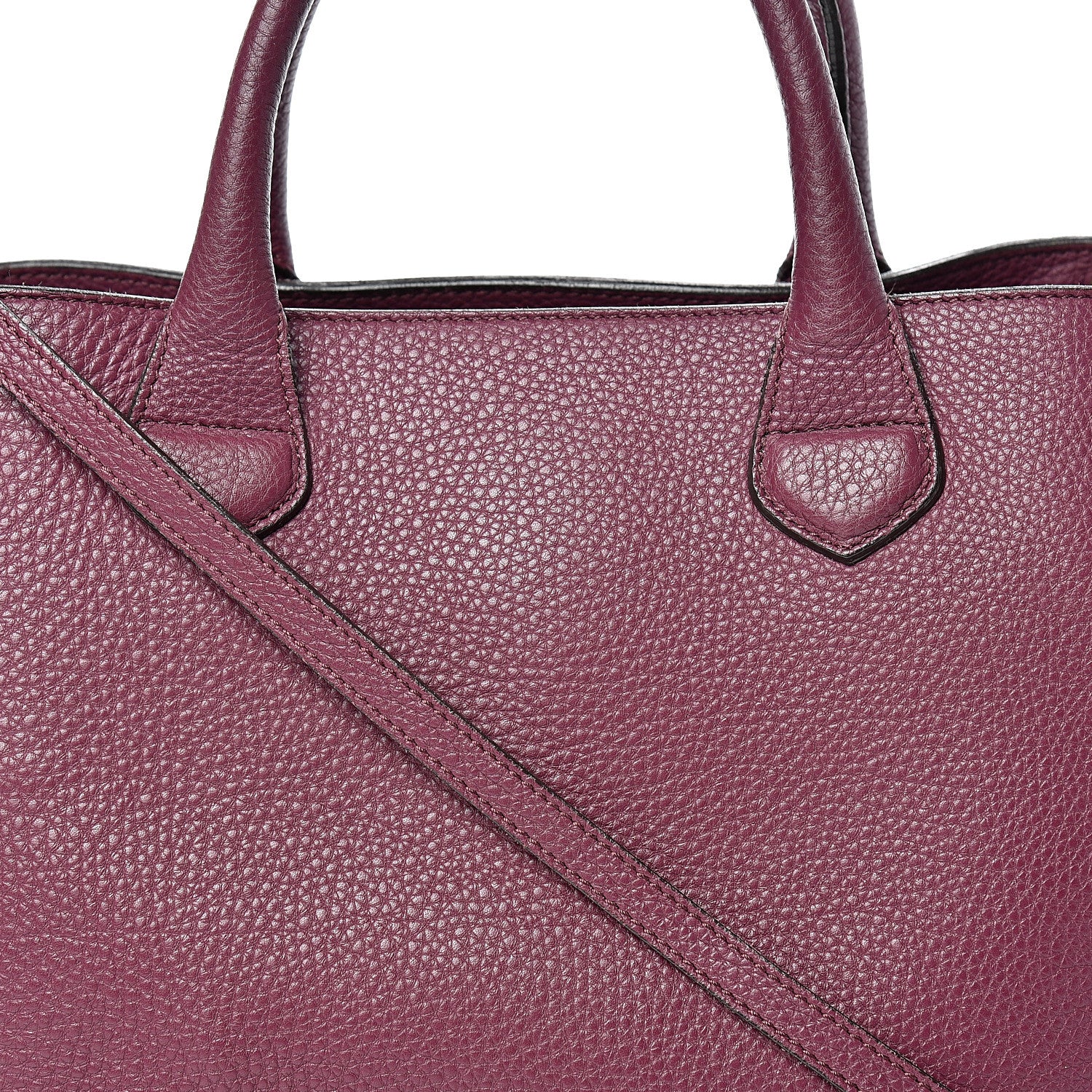 Burberry Derby Calfskin House Check Medium Banner Tote Dark Plum 8 of 27