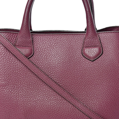 Burberry Derby Calfskin House Check Medium Banner Tote Dark Plum 8 of 27
