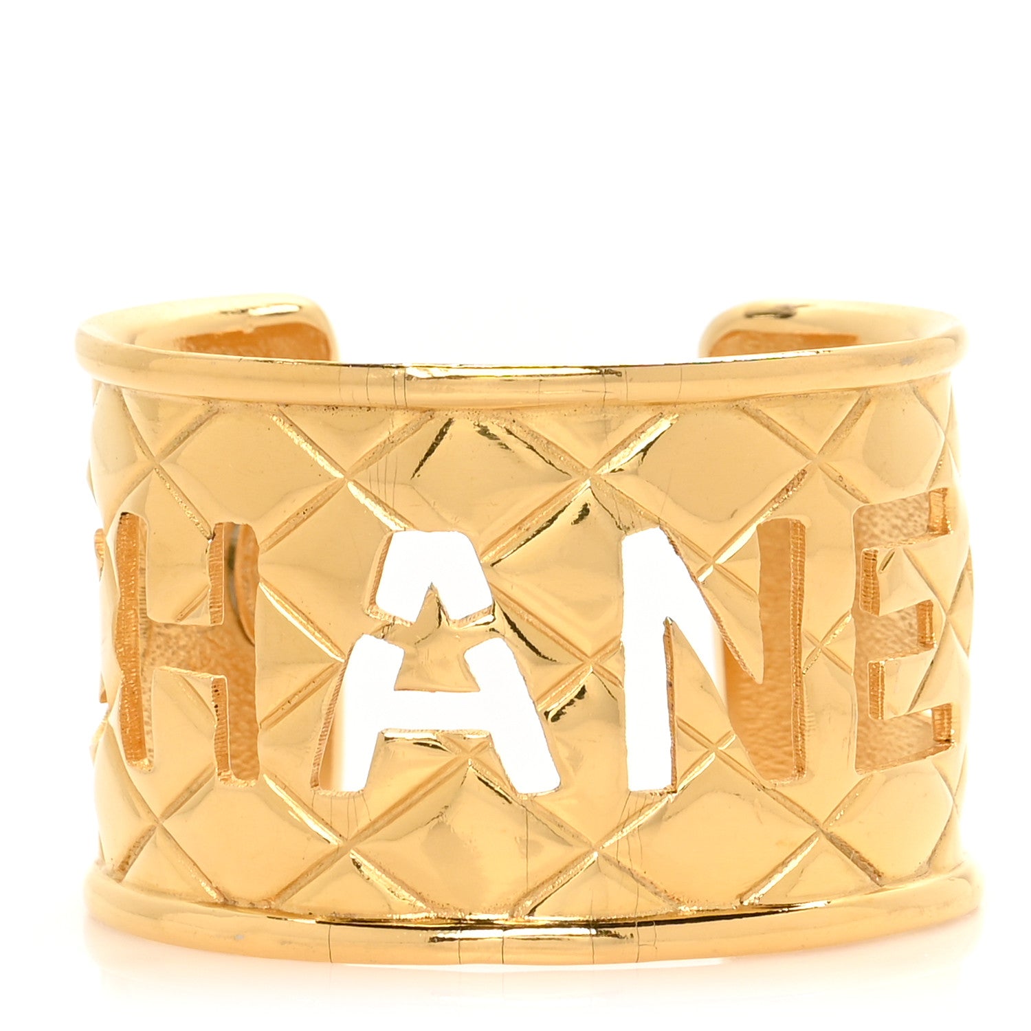 Chanel Quilted Cut Out Cuff Gold 1 of 4