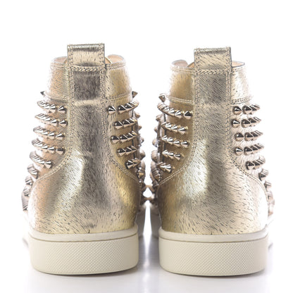 Christian Louboutin Metallic Laminato Spike Louis Flat Sneakers 43 Plantine Colombe 5 of 10
