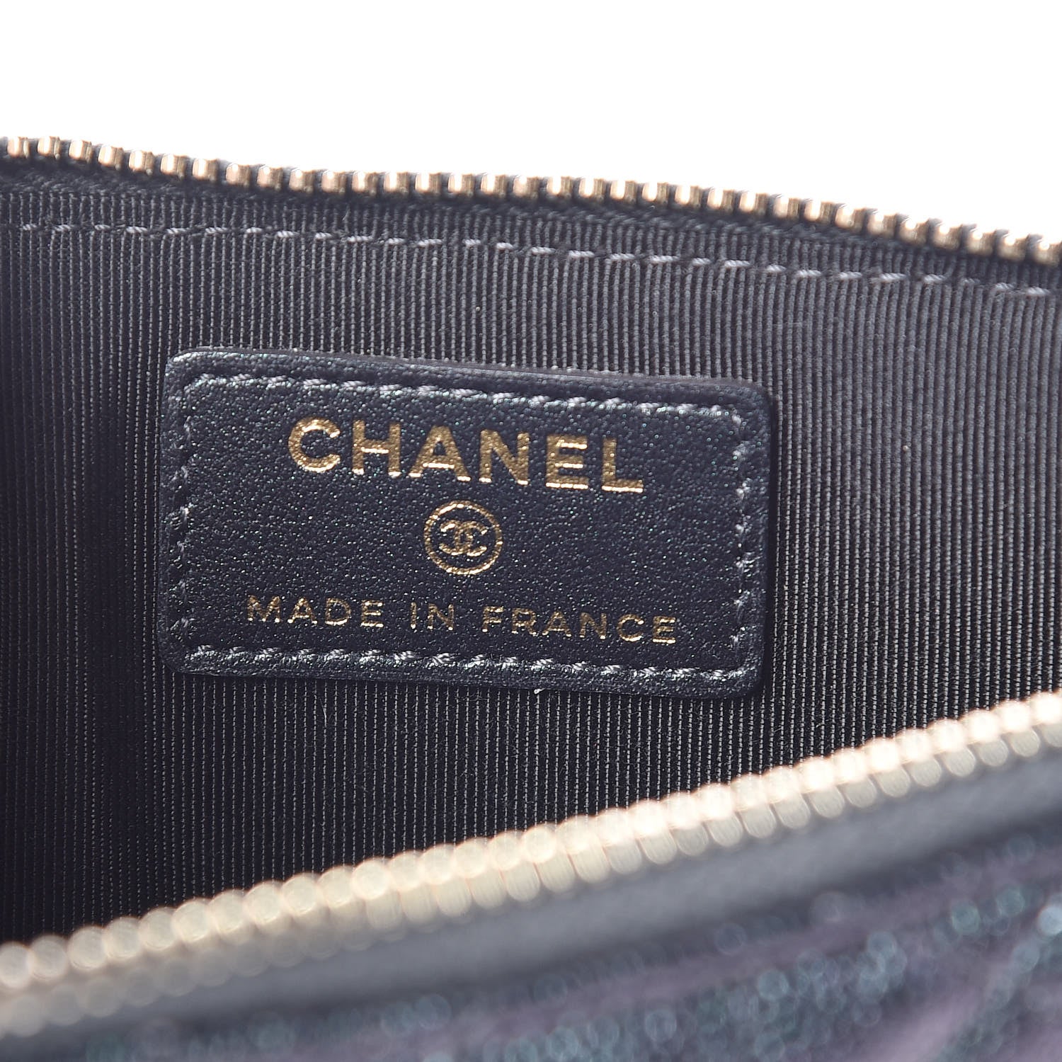 Chanel Iridescent Caviar Quilted Classic Flat Wallet Pouch Black 6 of 8