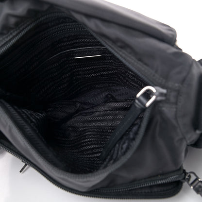 Prada Nylon New Vela Studded Messenger Bag Black 4 of 4