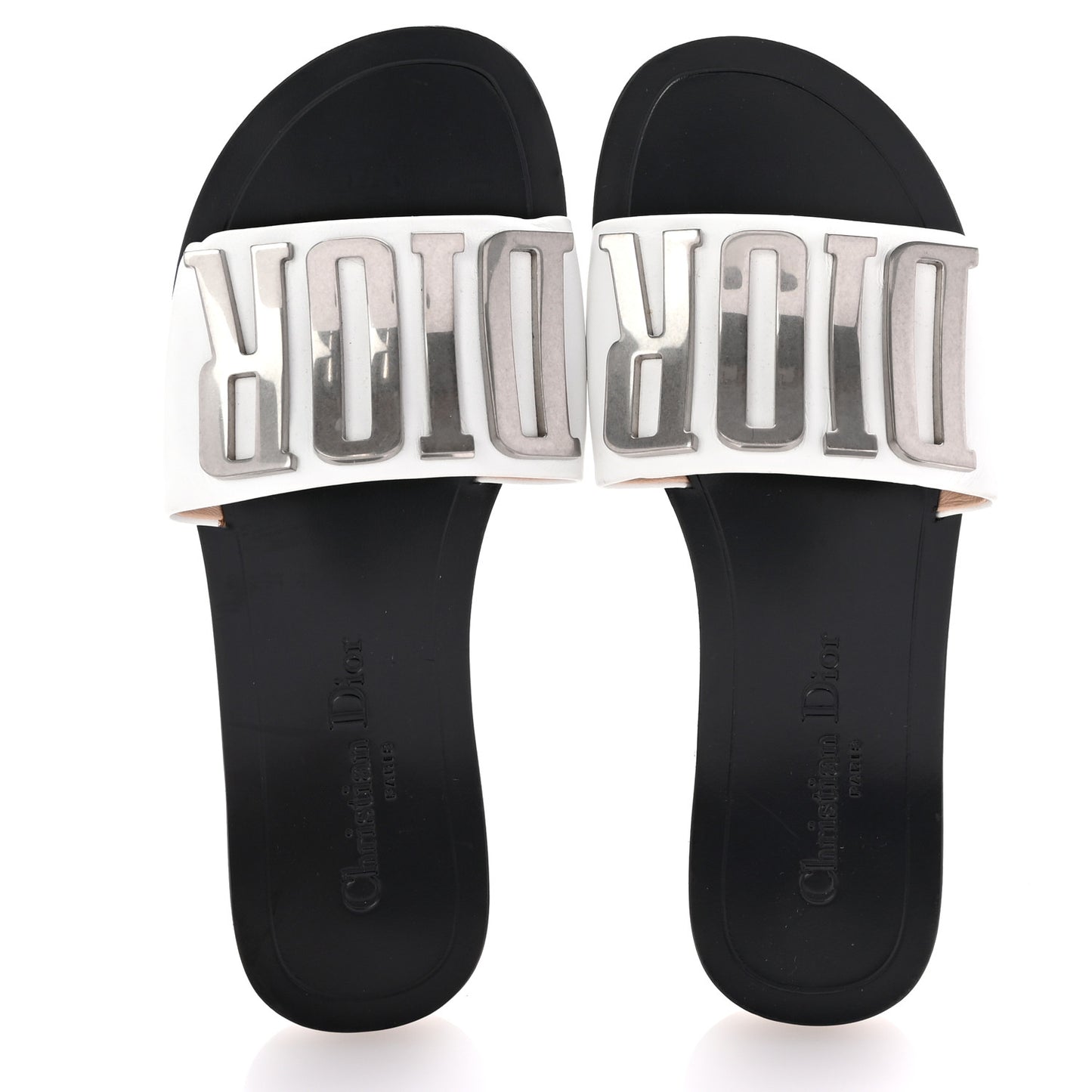 Calfskin Dio(r)evolution 10mm Slide Sandals 36 Off White