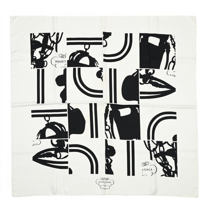Hermes Silk Brides de Gala en Desordre Scarf 90 White Black 1 of 4