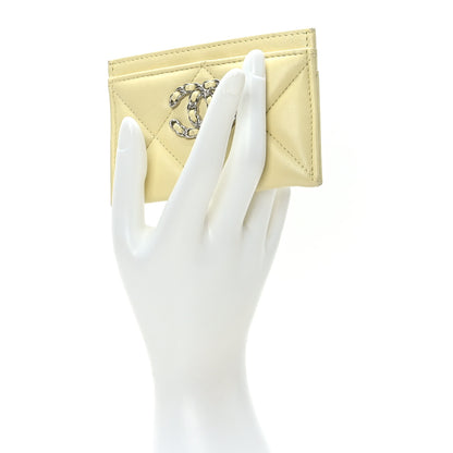 Chanel Goatskin Quilted 19 Card Holder Yellow 2 of 9