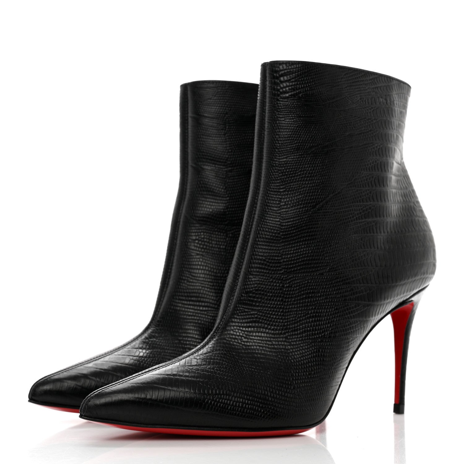 Christian Louboutin Calfskin Lizard Embossed So Kate Booty 85 Ankle Boots 36 Black 3 of 10