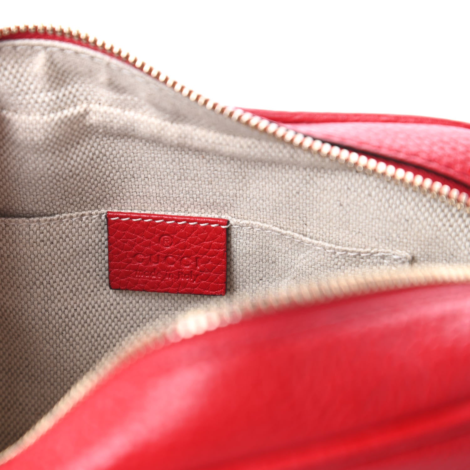 Gucci Pebbled Calfskin Small Soho Disco Bag Tabasco Red 8 of 11