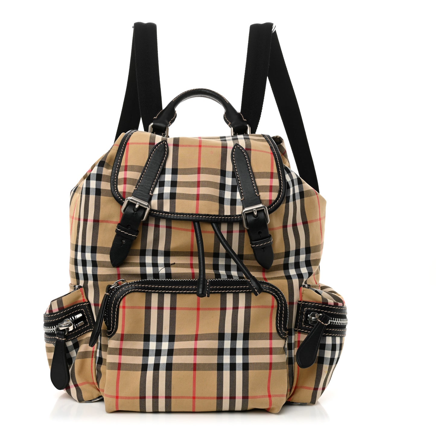 Nylon Vintage Check Medium Rucksack Backpack Antique Yellow