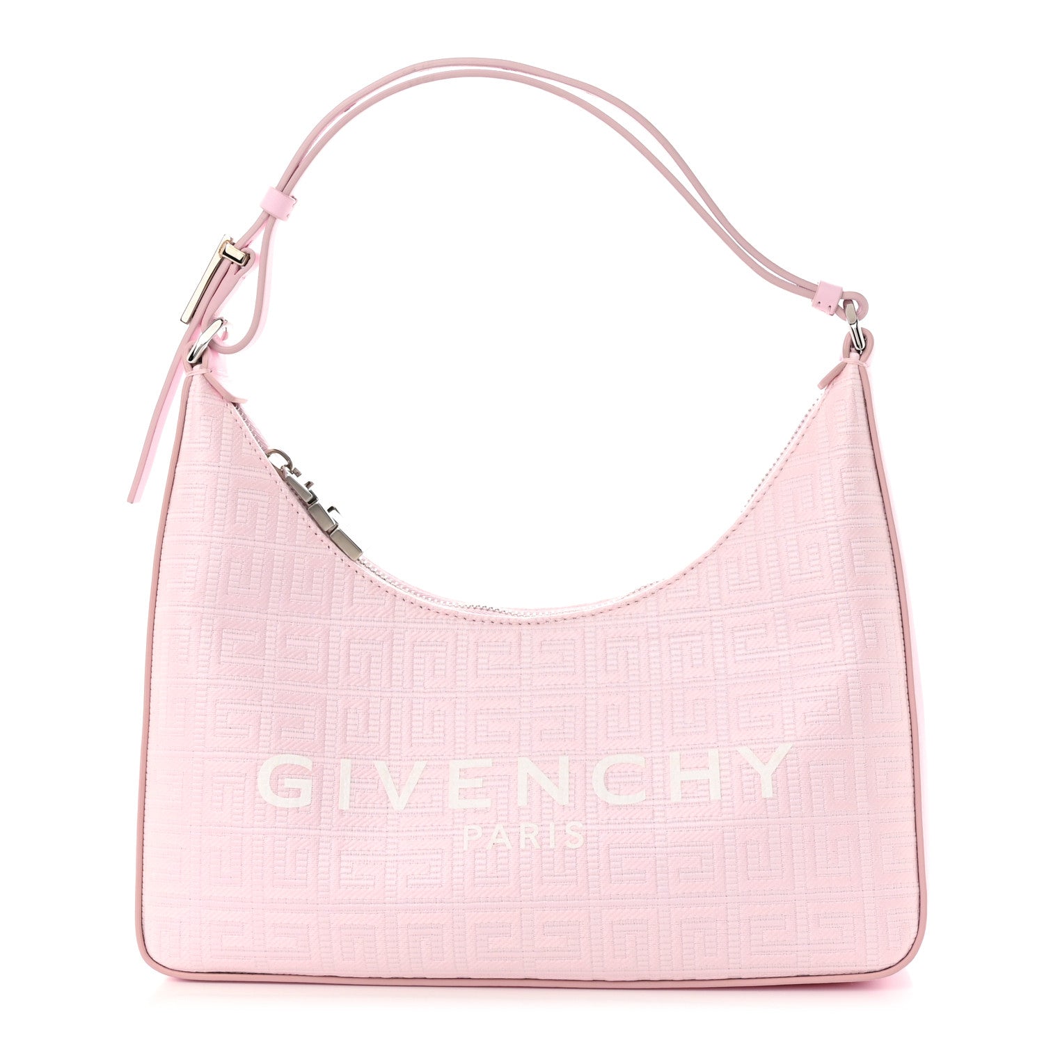 Givenchy Coated Canvas Logo 4G Embossed Small Moon Cut Out Shoulder Bag Blossom Pink 1 of 10