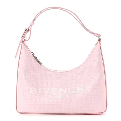 Givenchy Coated Canvas Logo 4G Embossed Small Moon Cut Out Shoulder Bag Blossom Pink 1 of 10