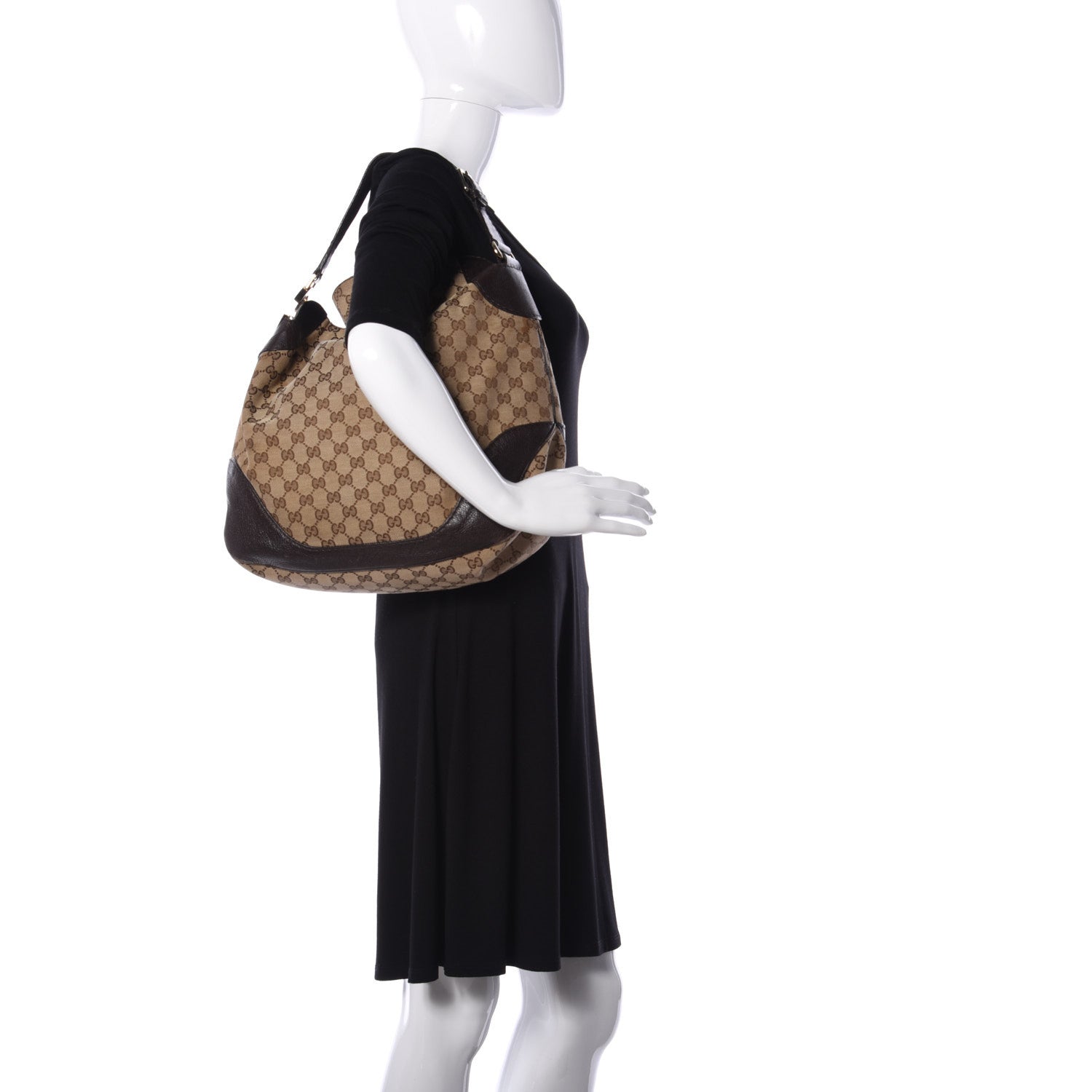 Gucci Monogram Charlotte Medium Hobo Brown 2 of 29