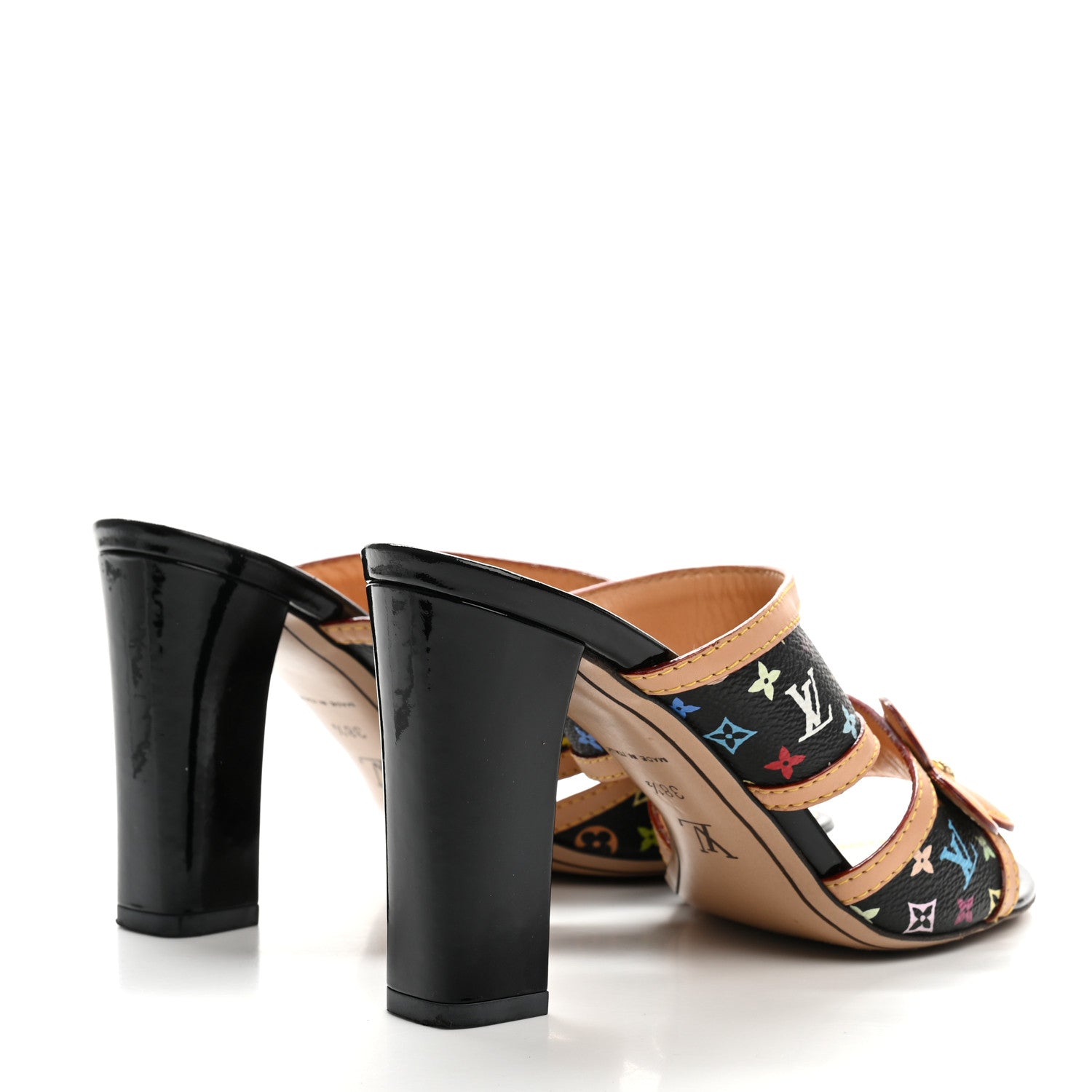 Louis Vuitton Monogram Multicolor Sandals 38.5 Black 5 of 10