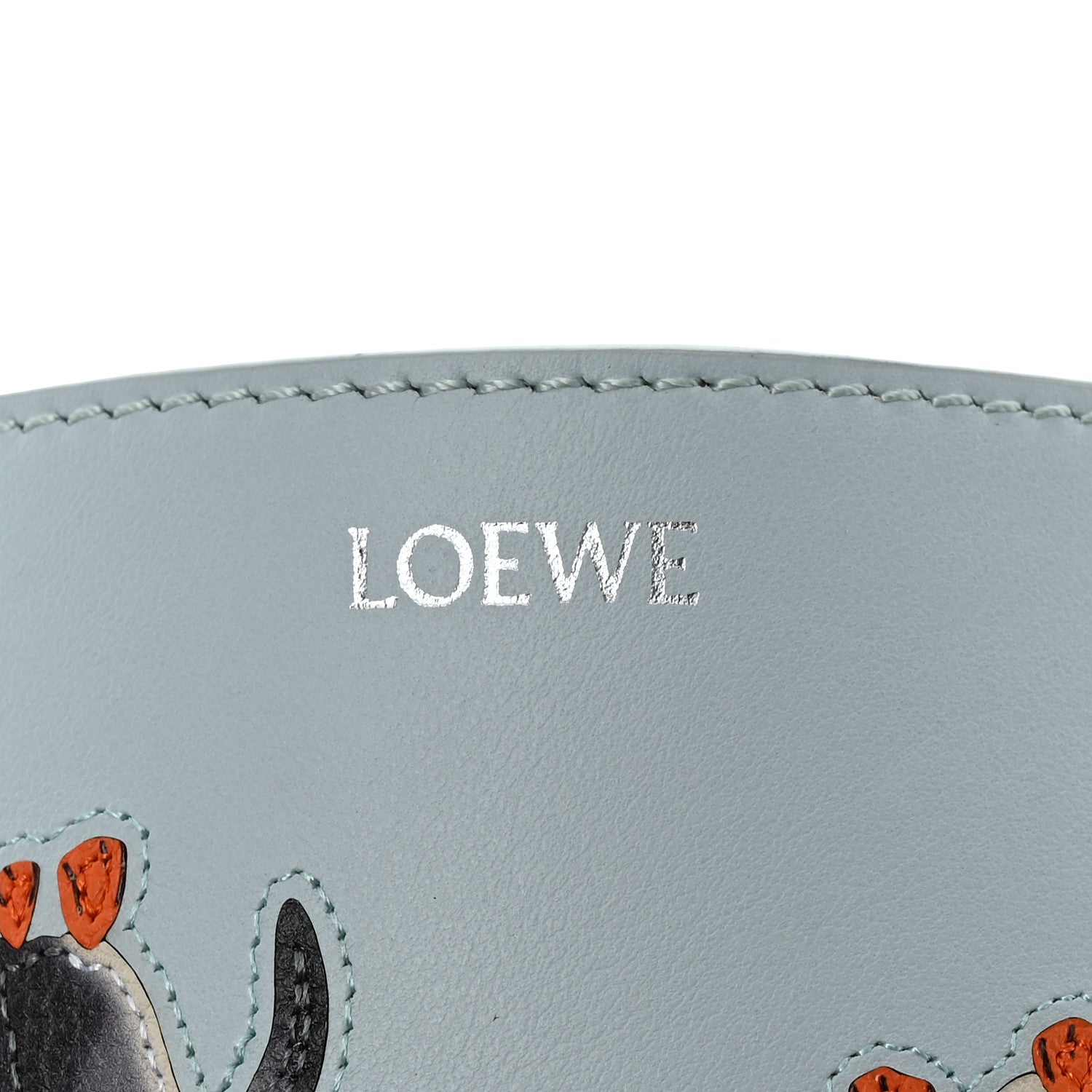 Loewe X SUNA FUJITA Shiny Calfskin Penguin Mini Puzzle Fold Tote Blue Iceberg 6 of 12