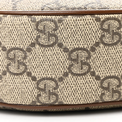 Gucci GG Supreme Monogram Azalea Calfskin Mini Retro Interlocking G Half Moon Bag Beige Ebony Brown Sugar 10 of 11