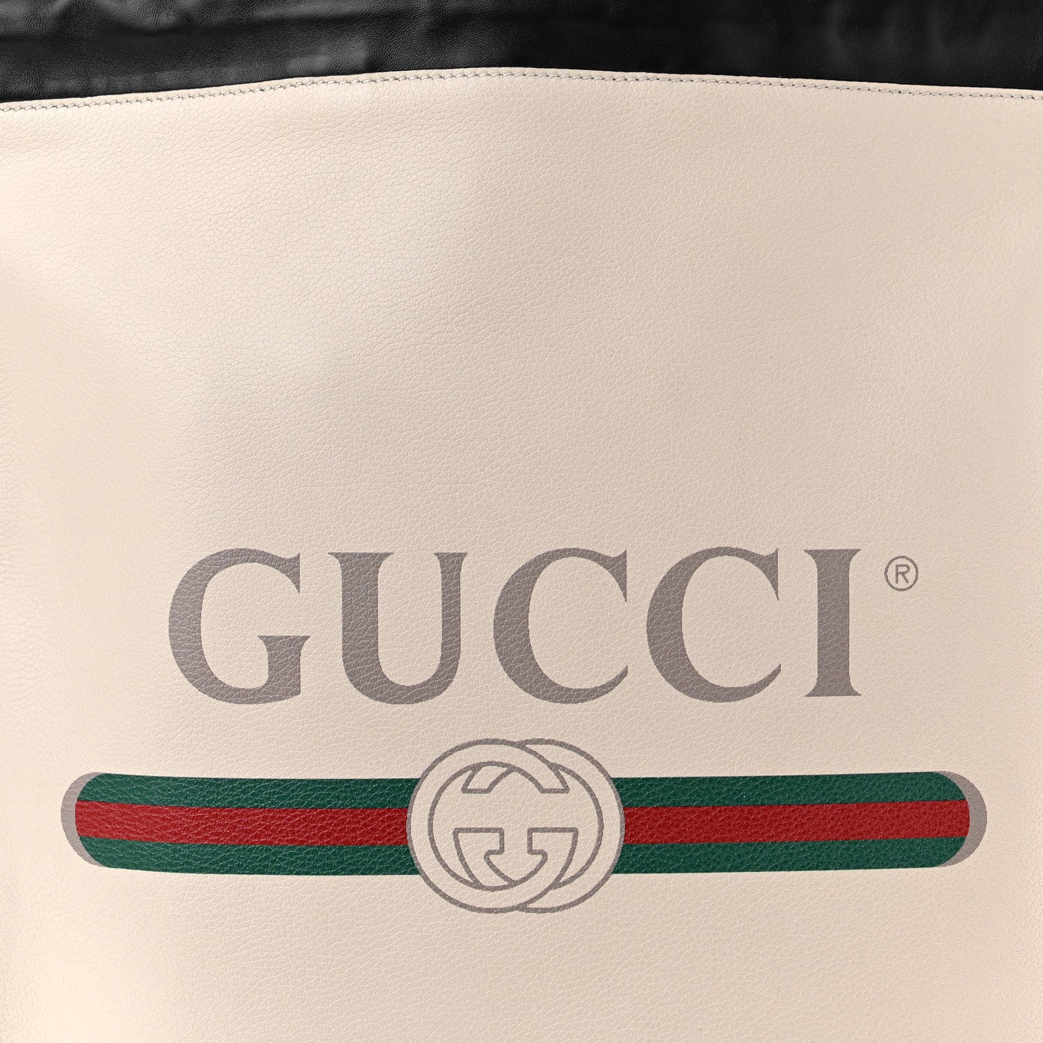 Gucci Calfskin Logo Drawstring Backpack Mystic White 9 of 12