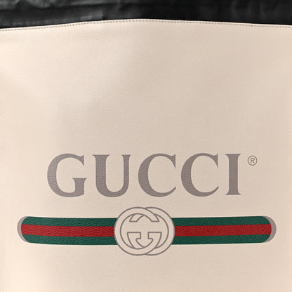 Gucci Calfskin Logo Drawstring Backpack Mystic White 9 of 12