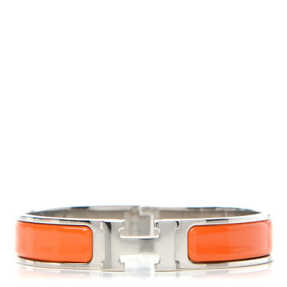 Hermes Enamel Narrow Clic Clac H Bracelet GM Orange 1 of 5