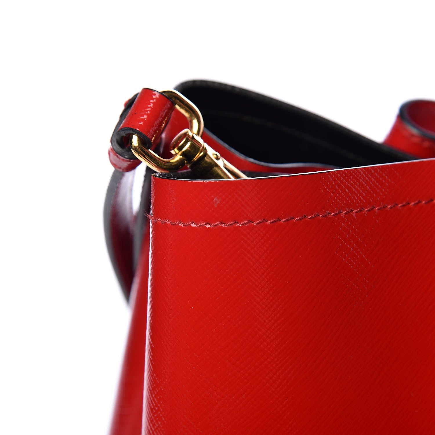 Prada Saffiano Vernice Medium Double Bag Rosso 15 of 23