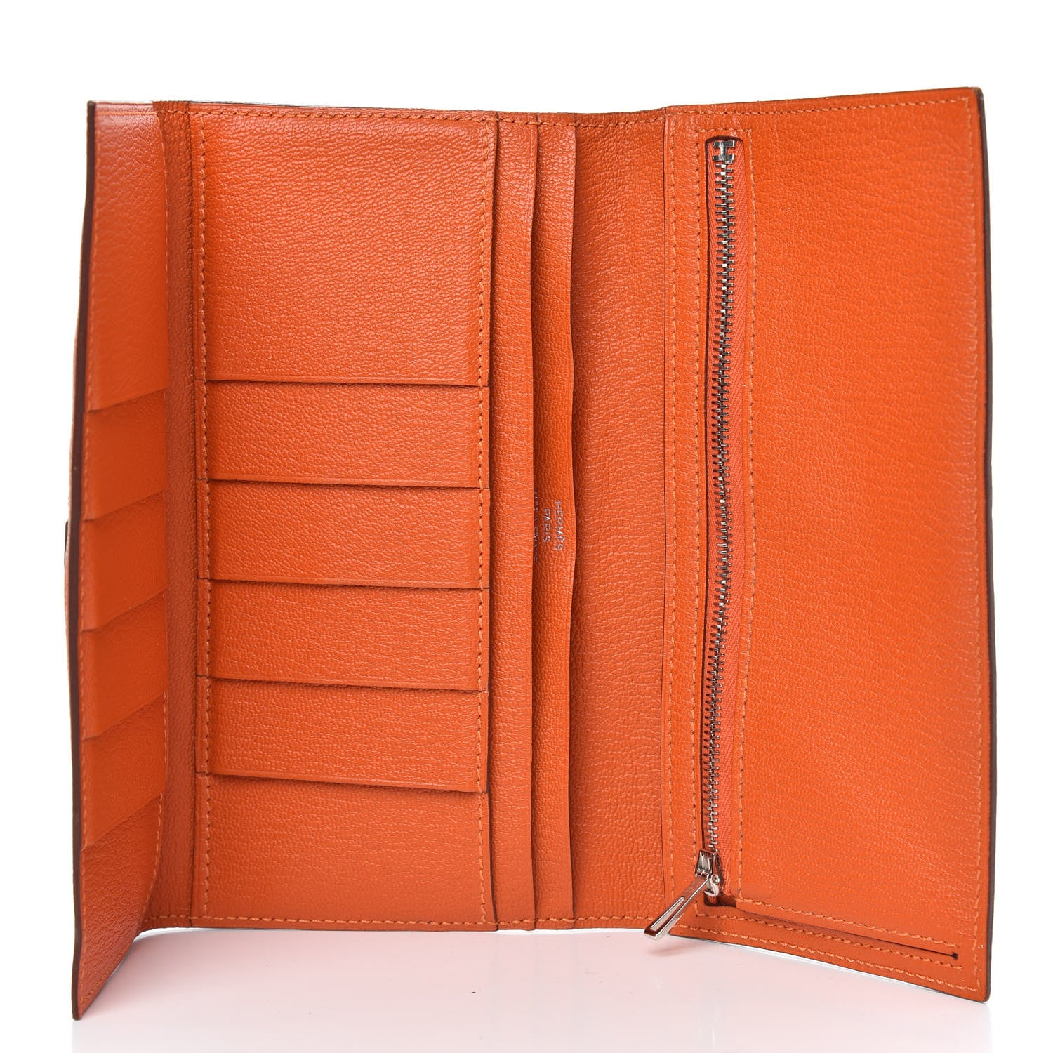 Hermes Chevre Mysore Tri-Fold Bearn Wallet Orange 5 of 8
