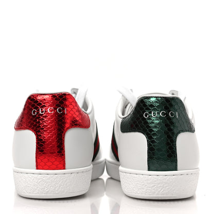 Gucci Calfskin Ayers Bee Embroidered Womens Ace Sneakers 38.5 White Green 5 of 8