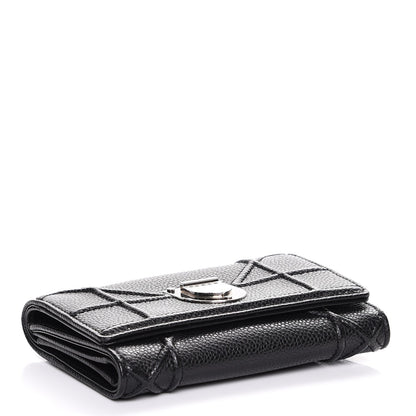 Christian Dior Grained Calfskin Cannage Diorama Elancee Wallet Black 4 of 8