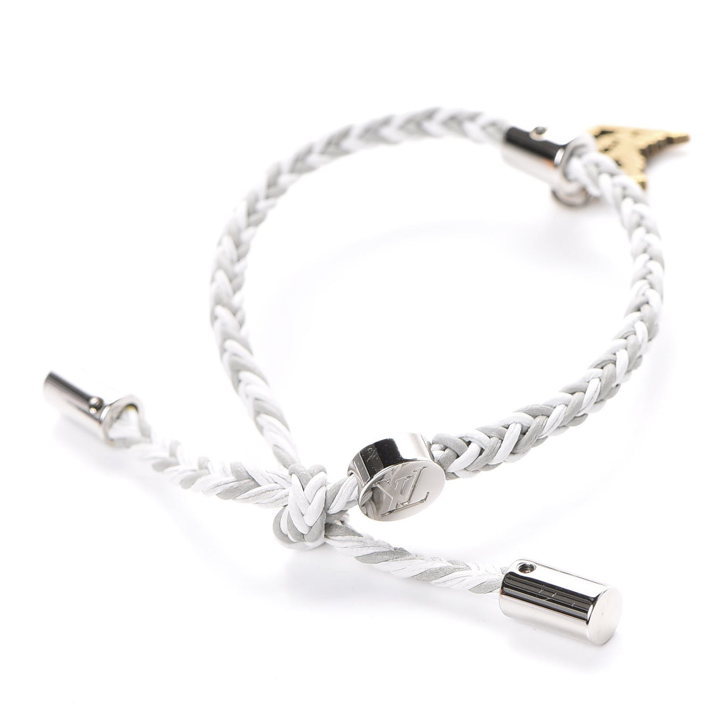 Calfskin Mens Charm Friendship Bracelet White