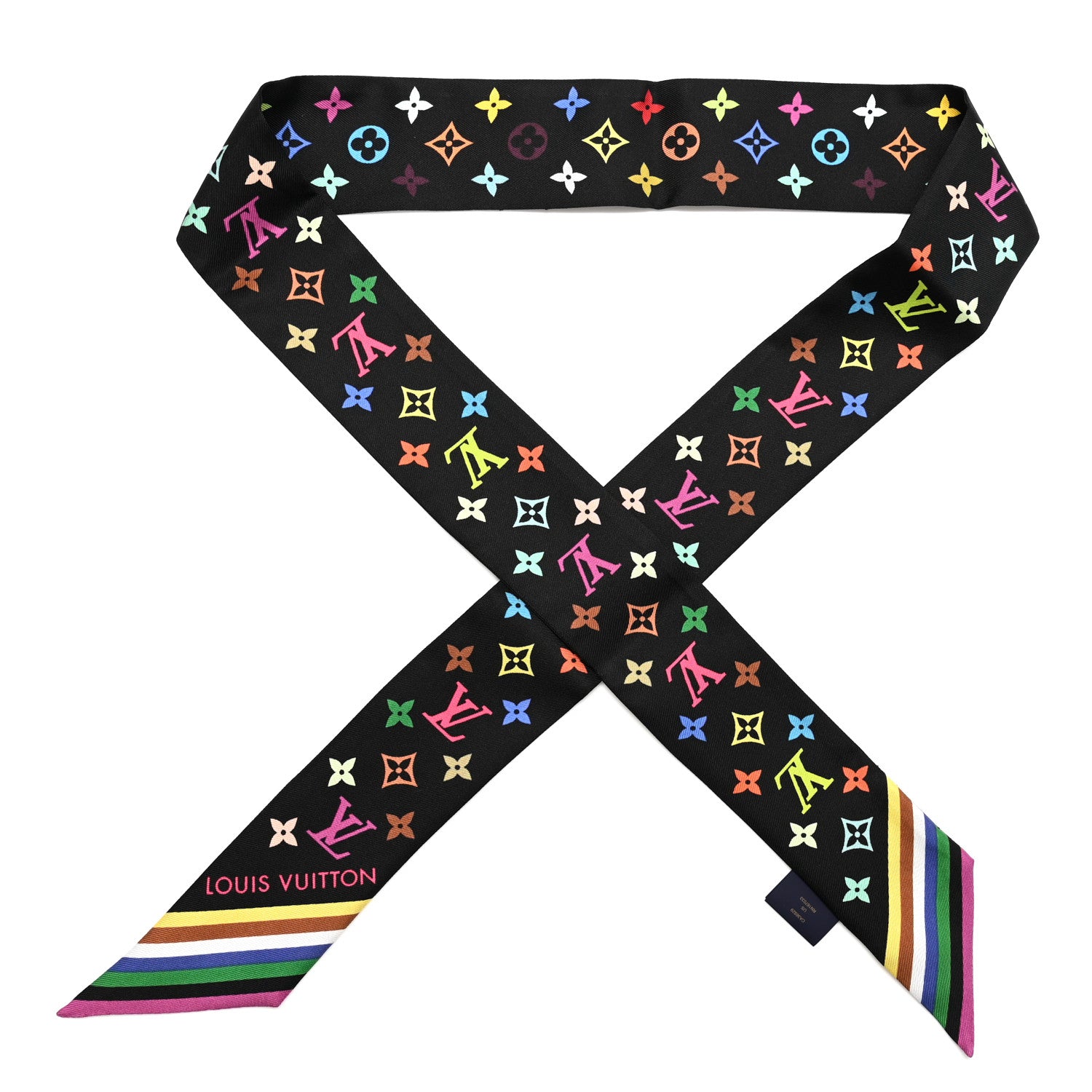 Louis Vuitton LV X TM Silk Monogram Multicolor BB Bandeau Black 1 of 3